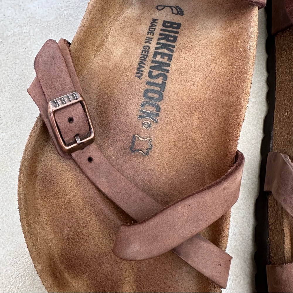 Birkenstock Yara Habana Oiled Leather Regular Width Ankle Strap Sandals Size 38 - Picture 2 of 9